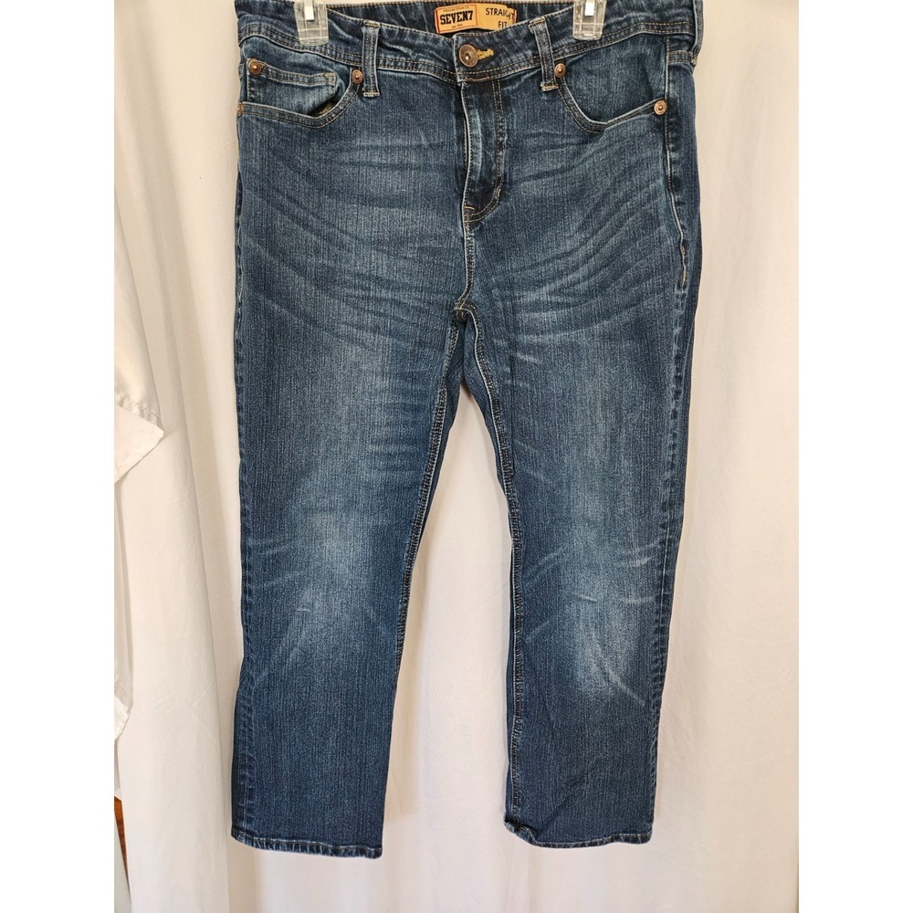 Seven7 jeans mens 36x30 blue denim stretch straight leg dark wash SN1364